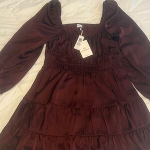 Aritzia Burgundy Mini Dress